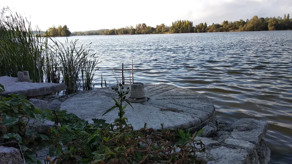 Parque Ornitológico de Mendixur Vista de Molino Bajo las Aguas del Pantano